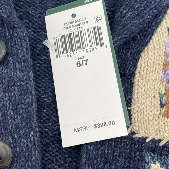 Polo Ralph Lauren Country Patchwork Cotton-Blend Shawl Cardigan Youth Size 6/7 - Picture 5 of 16